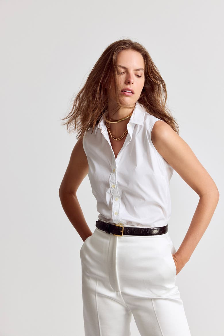 The Sleeveless Shirt, Alternate, color, White