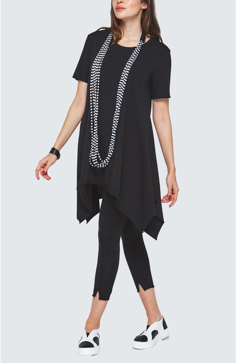 LUUKAA Zephyr Flared Cotton Jersey Dress, Alternate, color, Black