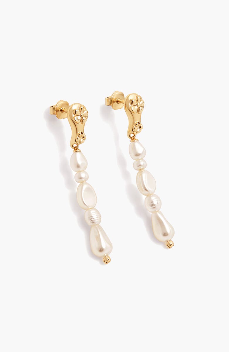 YOJ Pearl Eclo Drop Earrings in Gold, Alternate, color, Gold