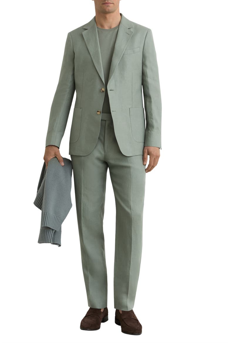 Atlantic Linen Trousers, Alternate, color, SAGE
