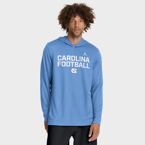 Men's Jordan Brand Carolina Blue North Carolina Tar Heels 2025 Sideline Performance Long Sleeve Hoodie T-Shirt