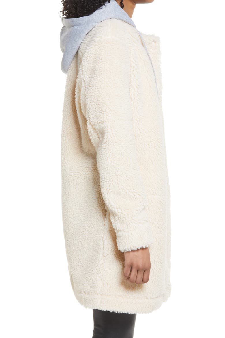 Long Hooded Teddy Coat, Alternate, color, TAN MEMOIR