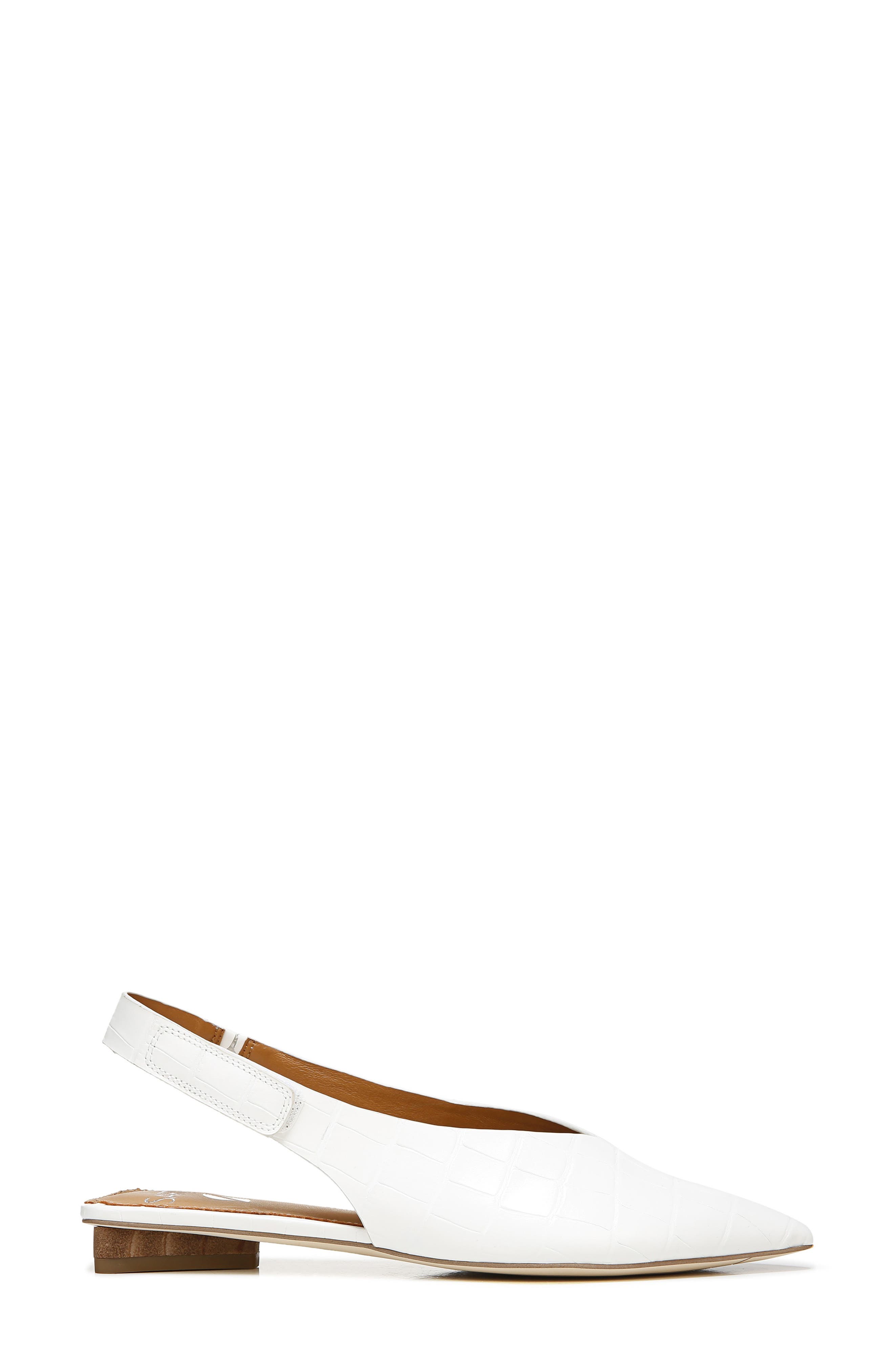 Grayson Slingback Flat, Alternate, color, WHITE LEATHER