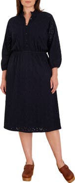 NIC+ZOE High Tea Knit Eyelet Midi Dress