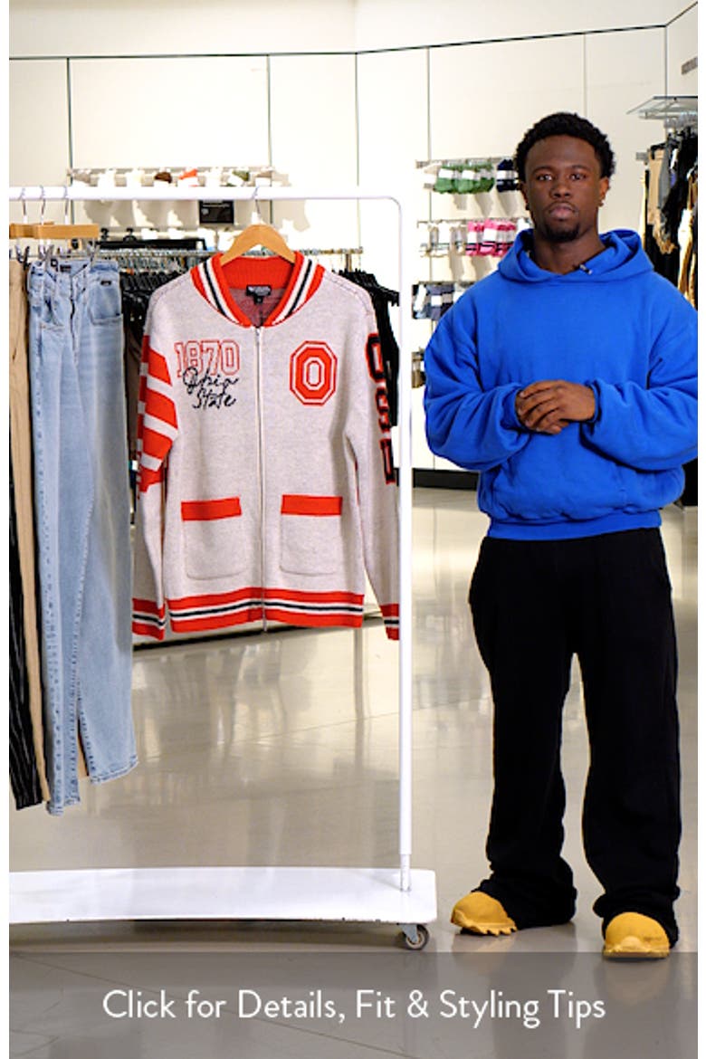 Unisex The Wild Collective Cream Ohio State Buckeyes Jacquard Full-Zip Sweater video