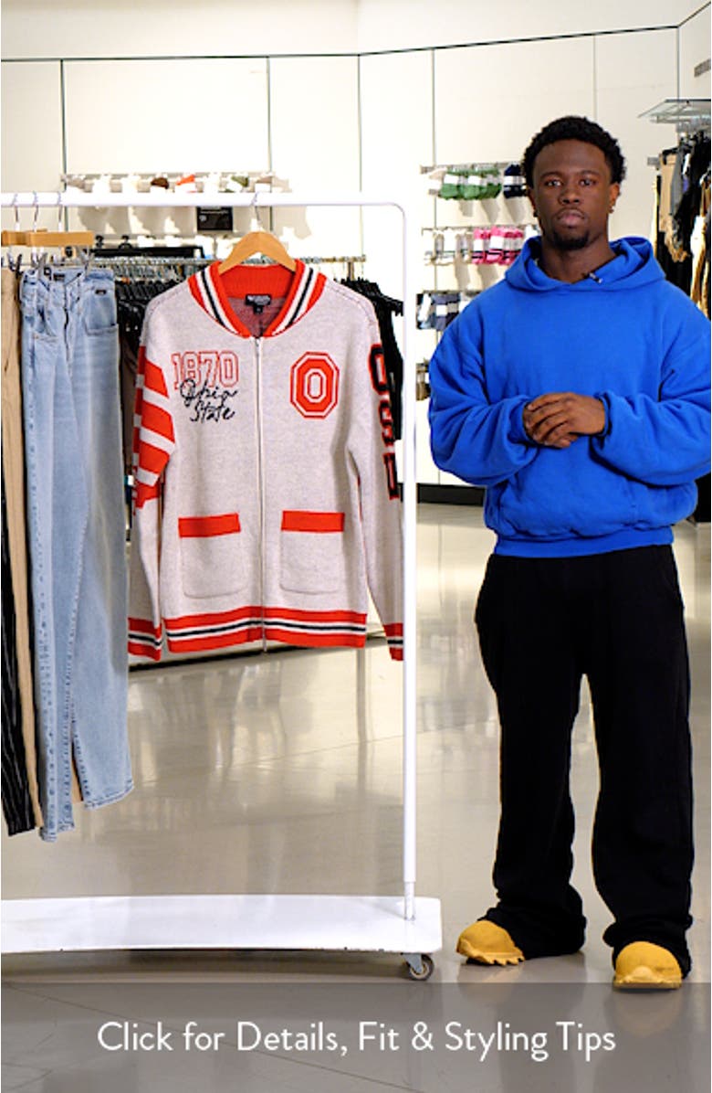 Unisex The Wild Collective Cream Ohio State Buckeyes Jacquard Full-Zip Sweater, sales video thumbnail