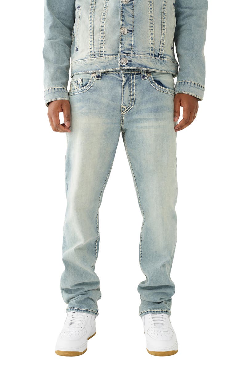 True Religion Brand Jeans Ricky Super T Rope Stitch Straight Leg Jeans, Main, color,