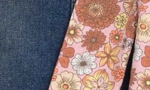 Levi's® Floral Long Sleeve T-shirt & Denim Overall Dress In Neutral