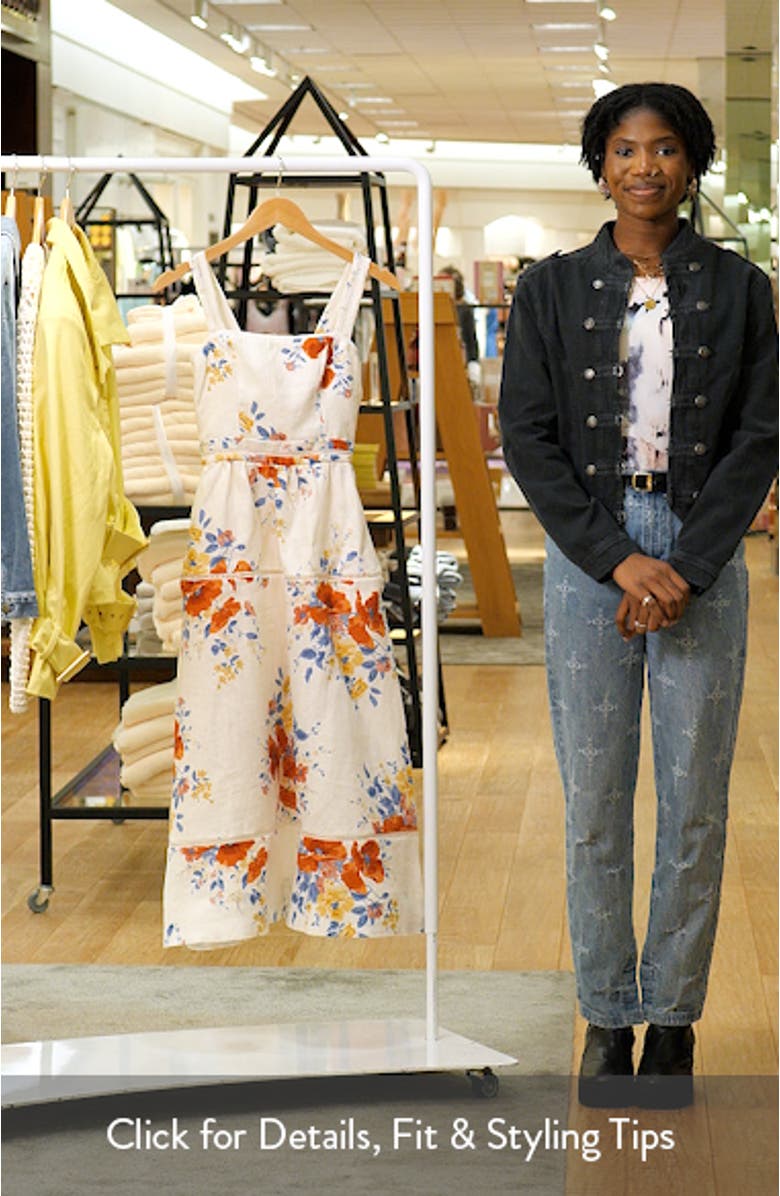 Everett Floral Print Linen Dress, sales video thumbnail