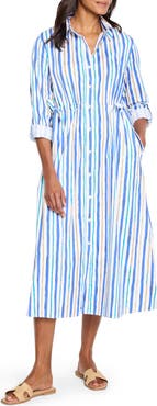 NIC+ZOE Jamie Oasis Stripe Long Sleeve Shirtdress