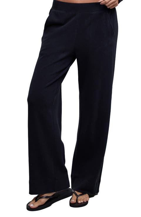 Brushed Fleece Wide Leg Pants