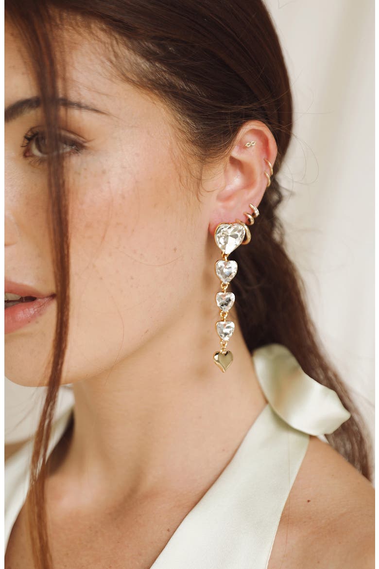 Crystal Love Drop Earrings, Alternate, color, GOLD