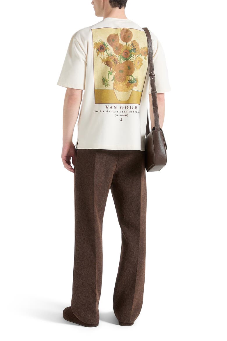 Sunflowers Van Gogh Cotton T-Shirt, Alternate, color, Cream