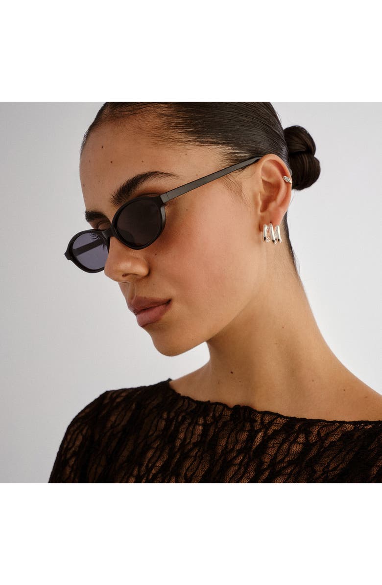 AIRE Earthshine 54mm Oval Sunglasses, Alternate, color, Black / Smoke Mono