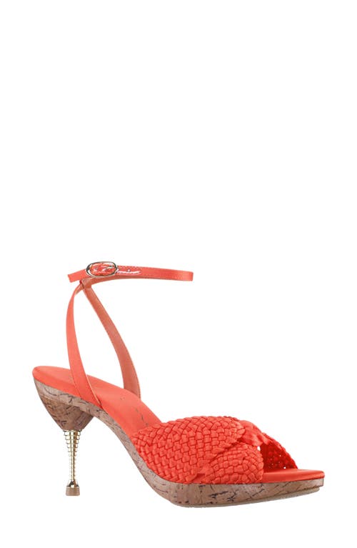 Nina Empire Ankle Strap Sandal In Coral