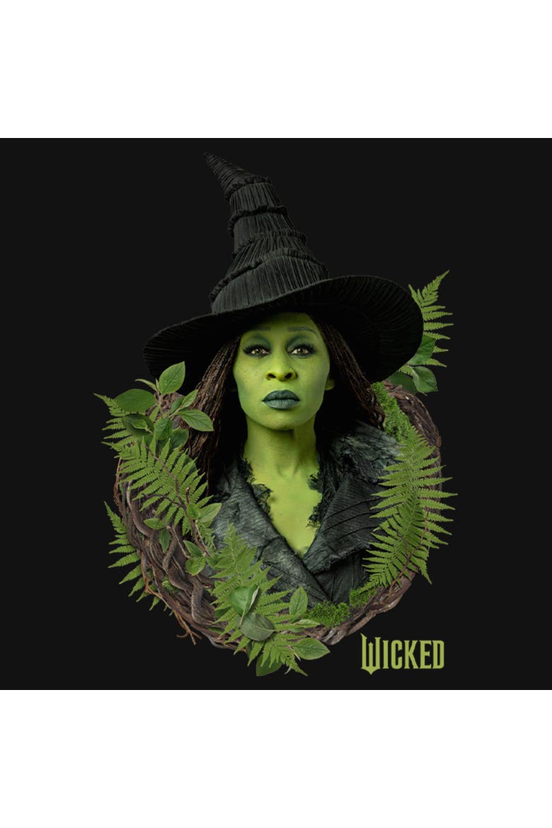 Girl's Wicked For Good Elphaba Forest Portrait  Graphic T-Shirt, Alternate, color, Black