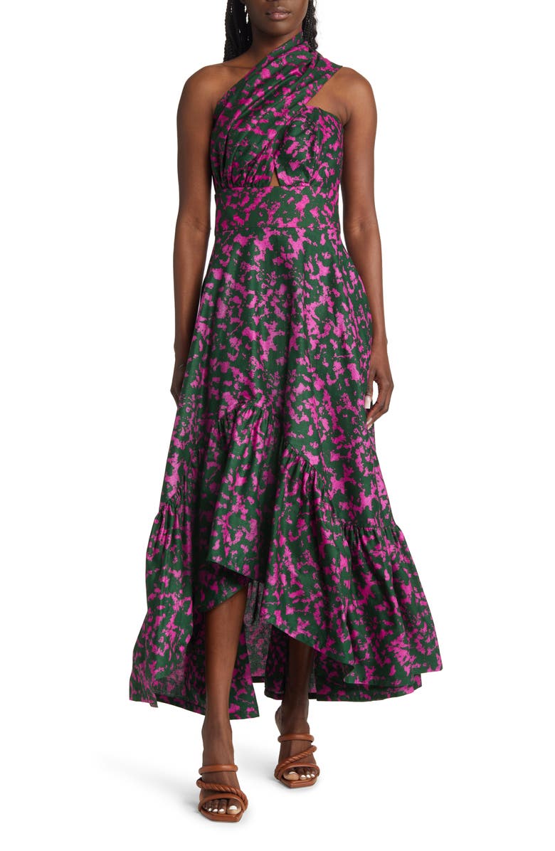 SIKA Beeko One-Shoulder Cotton Maxi Dress, Main, color, 