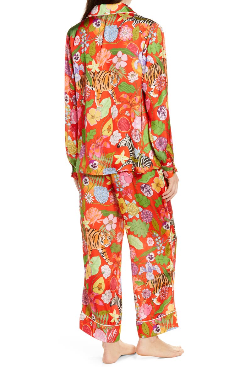 Tiger Bouquet Pajamas, Alternate, color, RED