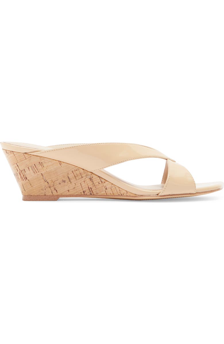 Stuart Weitzman Miami Wedge Slide Sandal, Alternate, color, Golden Beige
