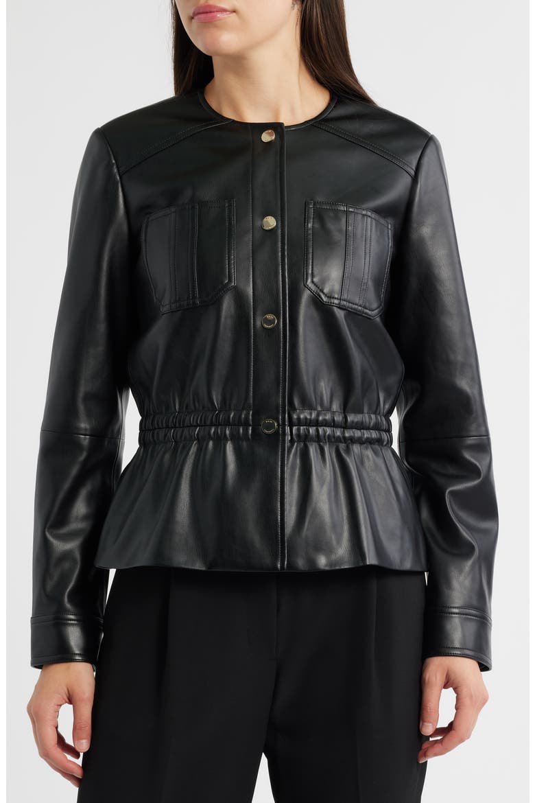 The Aliza Faux Leather Jacket, Alternate, color, NOIR