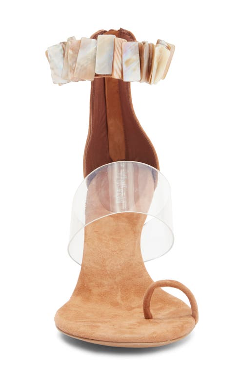 Jeffrey Campbell Cowrie Ankle Strap Sandal In Tan Suede Combo
