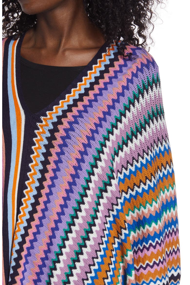Zigzag & Stripe Wool Blend Poncho, Alternate, color, MULTI PURPLE