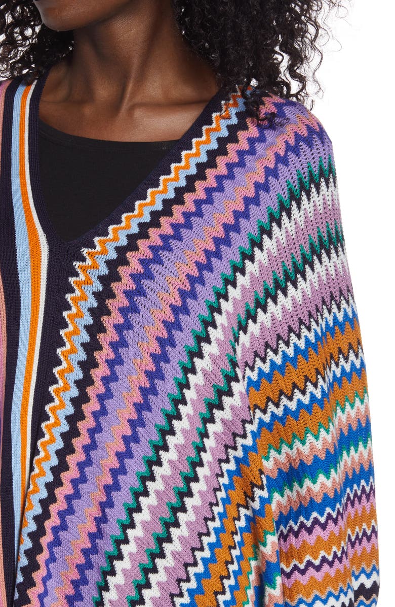 Missoni Zigzag & Stripe Wool Blend Poncho, Alternate, color,