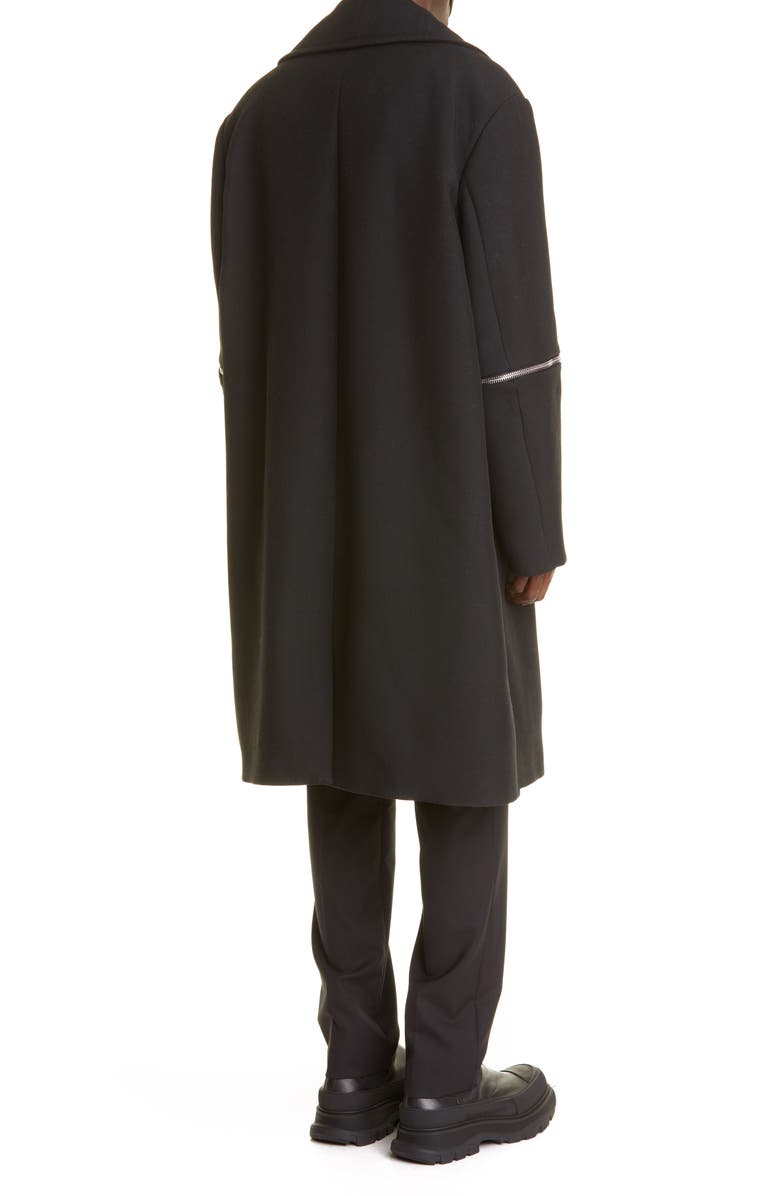 McQueen Alexander McQueen Zip Detail Military Coat, Alternate, color, 