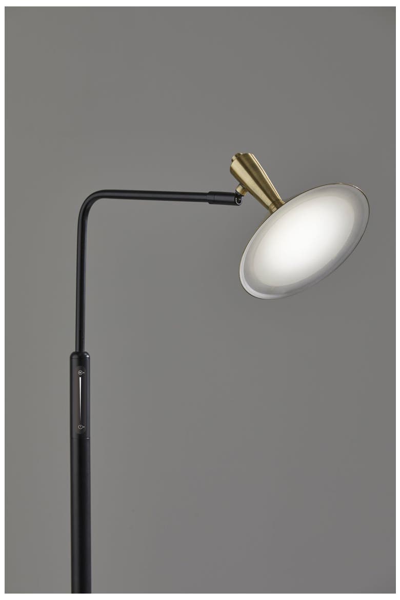 Lucas LED Floor Lamp, Alternate, color, BLACK/ ANTIQUE BRASS