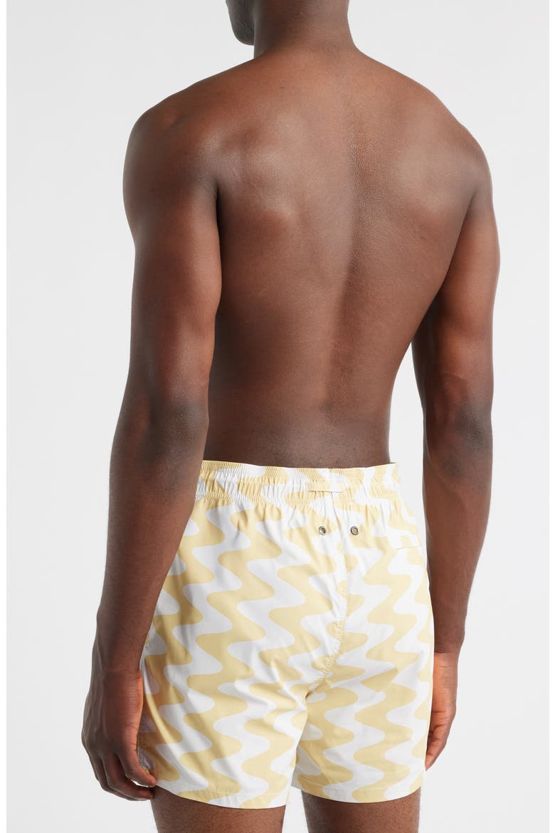 Cruz Wave Print Swim Trunks, Alternate, color, JOJOBA