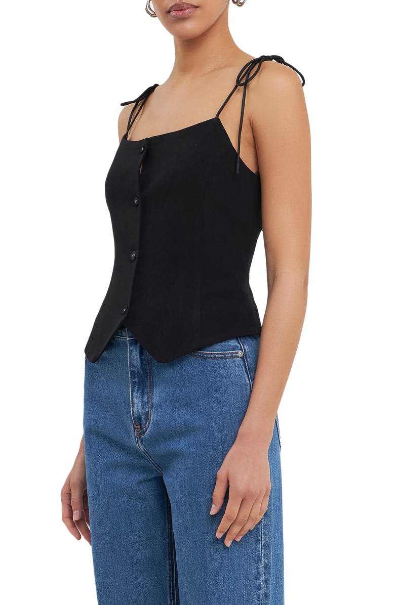 Grey Lab Shoulder Tie Vest, Alternate, color, Black