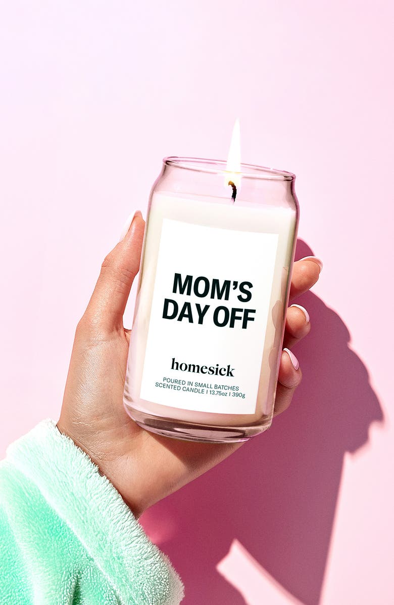 homesick Mom's Day Off Scented Candle, Alternate, color, White
