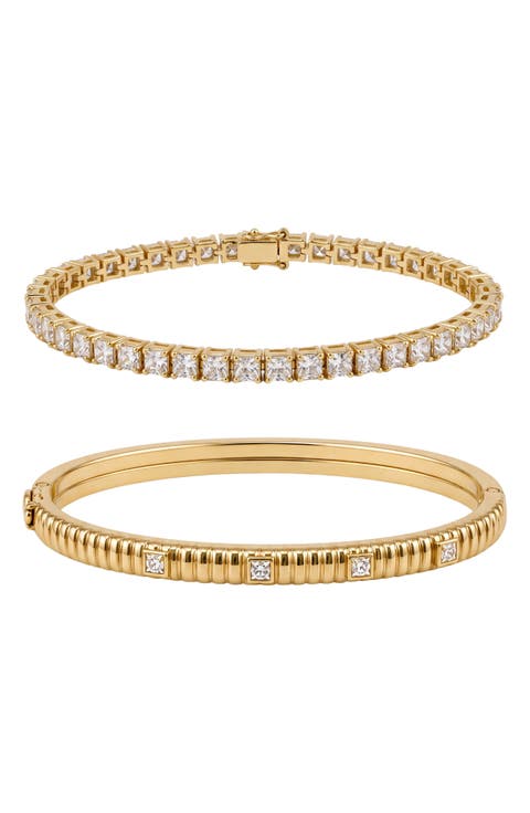 Brady Set of 2 Cubic Zirconia Bracelets