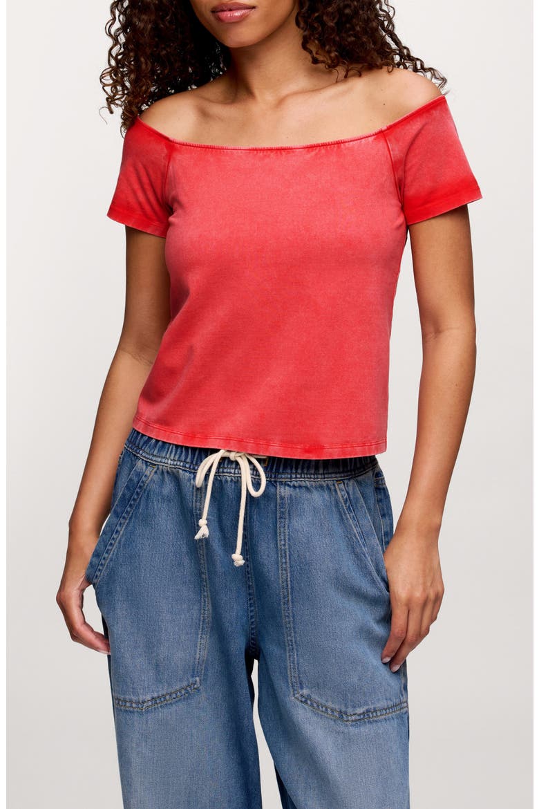 Ease Off the Shoulder Top, Main, color, WASHED HIBISCUS