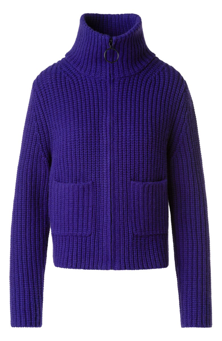 Akris punto Chunky Virgin Wool & Cashmere Zip-Up Cardigan, Alternate, color, 