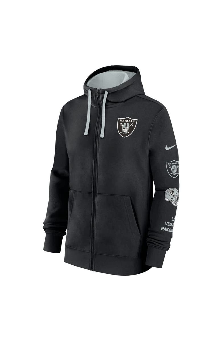 Nike Men's Nike Black Las Vegas Raiders Club Full-Zip Hoodie Jacket, Alternate, color, 