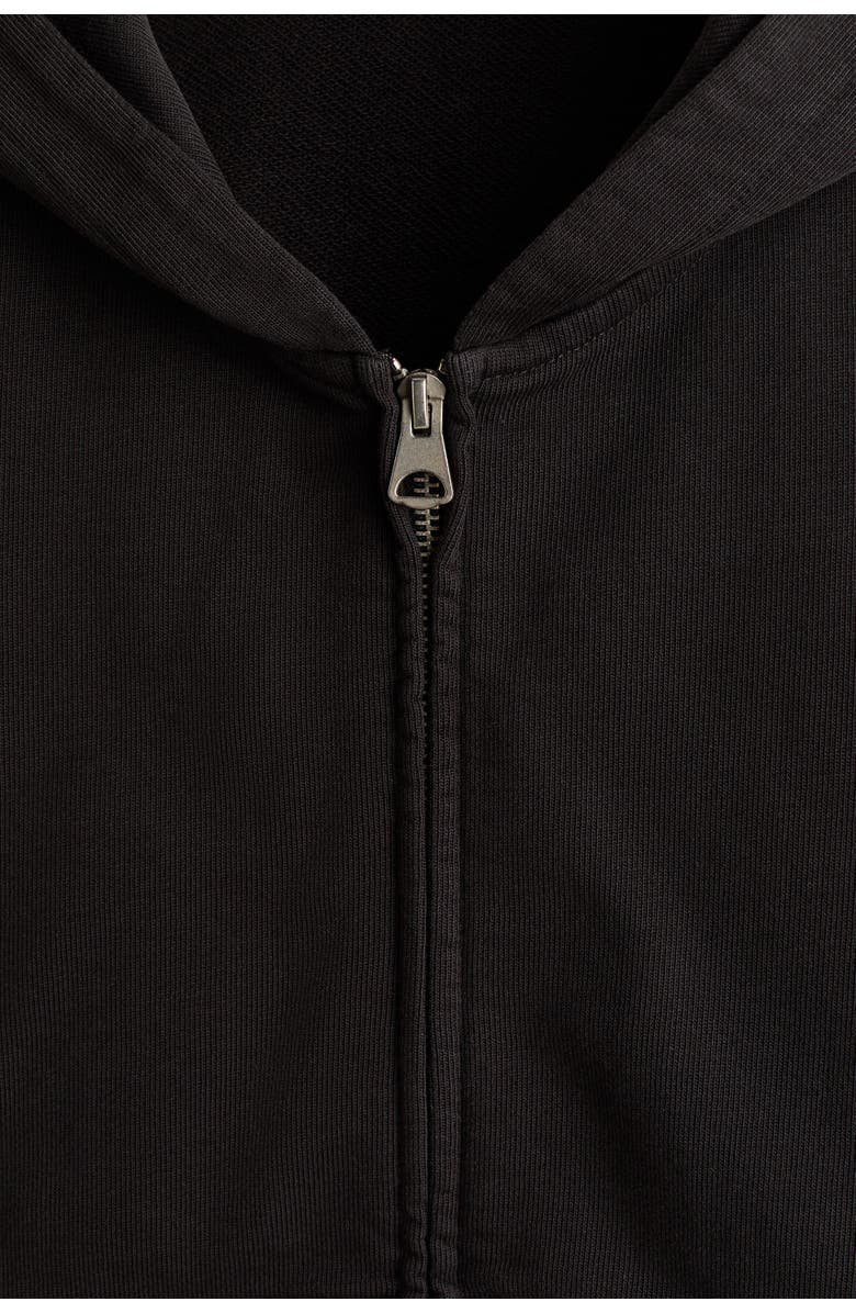 H&M Oversized Fit Zip-through Hoodie, Alternate, color, Black