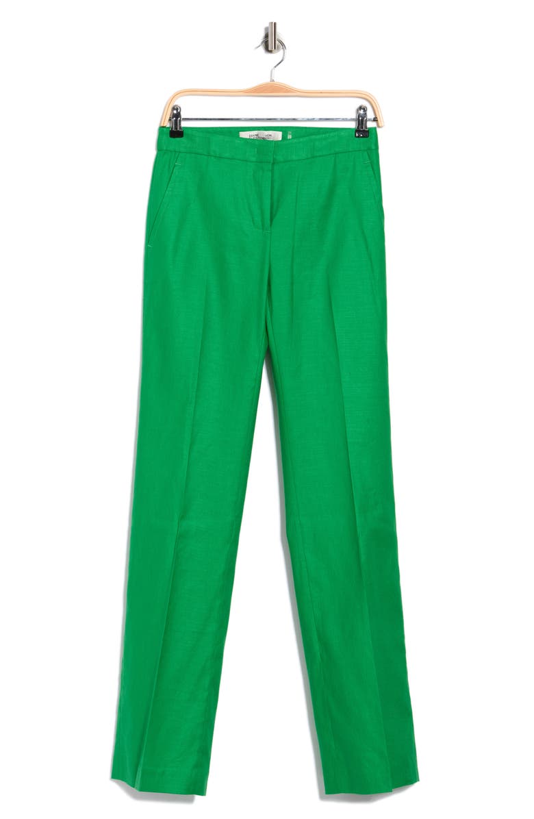 DVF Calliope Linen Blend Pants, Alternate, color, Green
