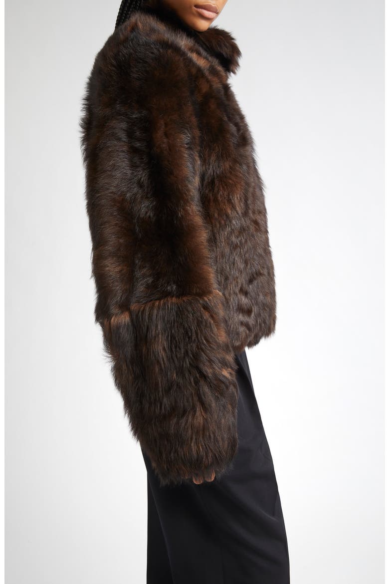 Genuine Shearling Jacket, Alternate, color, DARK BROWN