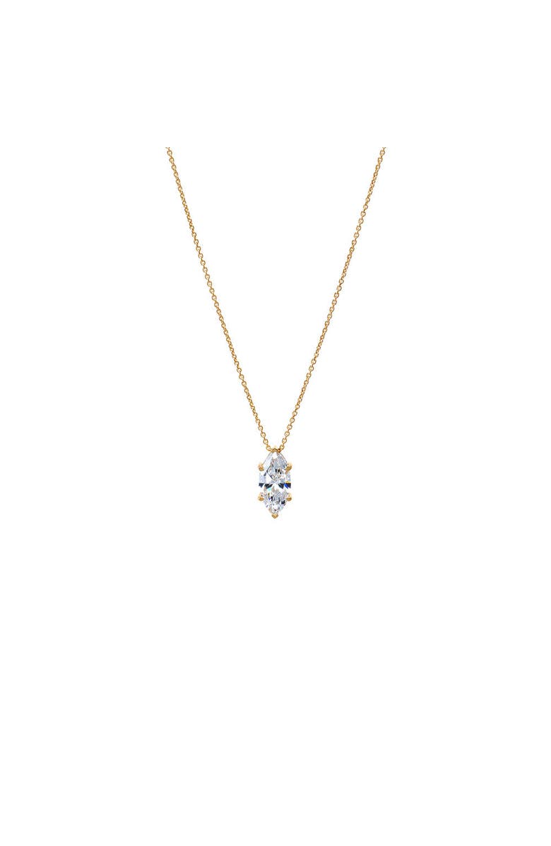 BY ADINA EDEN Lab Grown Diamond Marquise Solitaire Necklace 14K, Main, color, 14K Gold - 4 Carat