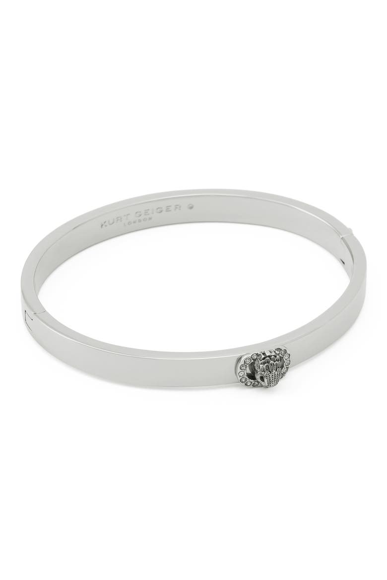 Chelsea Eagle Head Hinge Bangle, Main, color, RHODIUM
