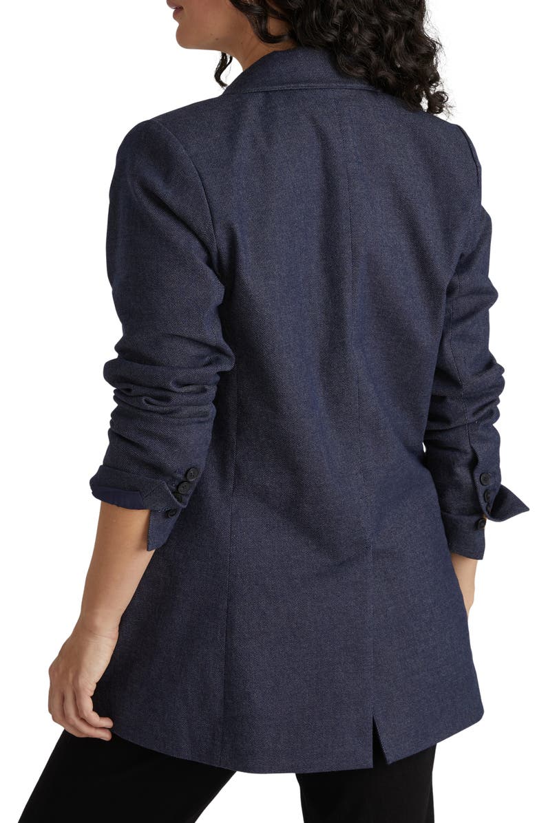 Universal Standard Denim Blazer, Alternate, color, Indigo