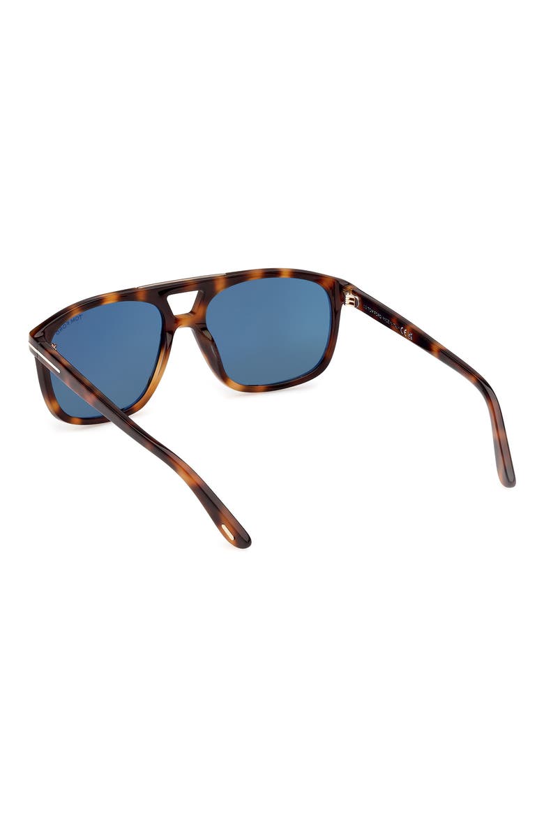 Brianna 58mm Gradient Navigator Sunglasses, Alternate, color, SHINY CLASSIC HAVANA SHINY ROSE GOLD /T/ LOGO / DARK TEAL LENS