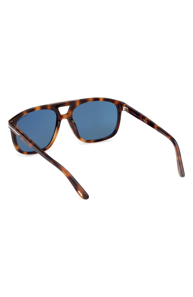 TOM FORD Brianna 58mm Gradient Navigator Sunglasses, Alternate, color, Havana Rose Gold / Dark Teal