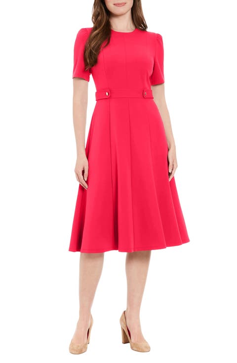 Side Tab Fit & Flare Dress (Petite)