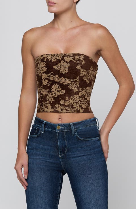 Paulette Strapless Crop Corset Top