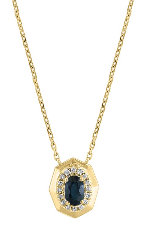 Sapphire & Diamond Pendant Necklace - 0.57ct.