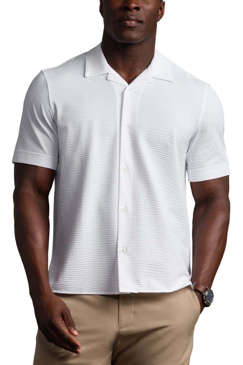 Commuter Seersucker Camp Shirt, Main, color, BRIGHT WHITE