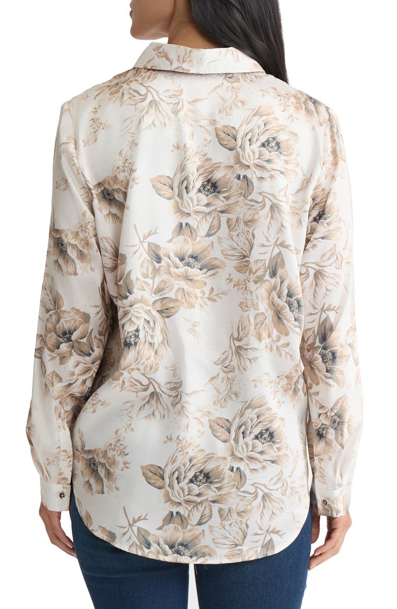 Jones New York Button-Up Shirt, Alternate, color, Jones White Multi