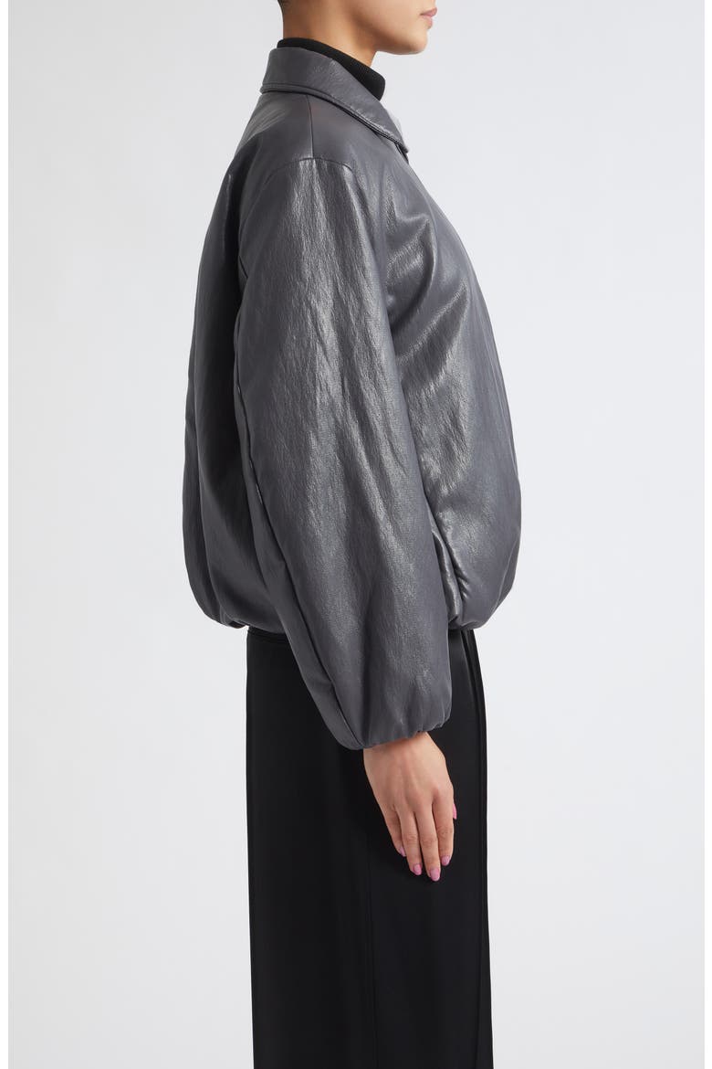 Faux Leather Bomber Jacket, Alternate, color, 9487 CHARCOAL